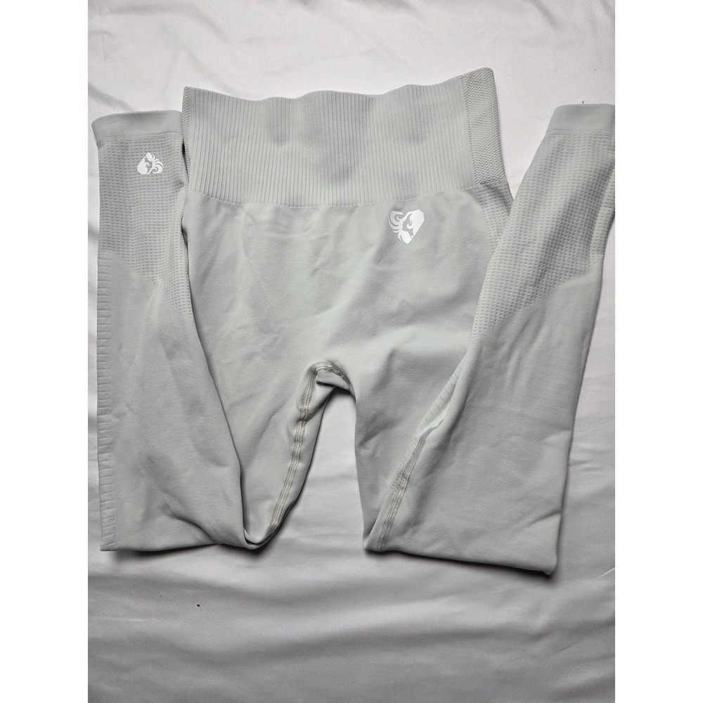 Women's Best Seamless High Waisted Athletic Leggings Sage Green Yoga Pants - Picture 4 of 8